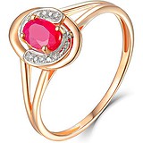 Женское золотое кольцо с бриллиантами и рубином, 1700780