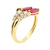 Женское золотое кольцо с рубинами и бриллиантами, 1727148