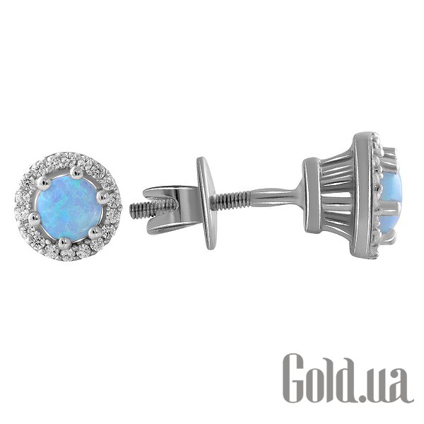

Серьги-гвоздики Fresh Jewelry, Серебряные серьги с куб. циркониями и опалами