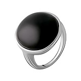 Женское серебряное кольцо с ониксом