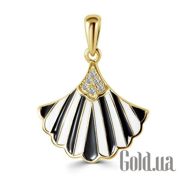 

Женские кулоны Lurie Jewelry, Серебряный кулон с куб. циркониями эмалью в позолоте