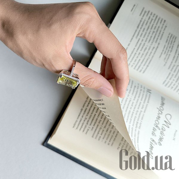 Каблучка Fresh Jewelry Жіноча срібна каблучка з куб. цирконіями і кварцом, 17.5