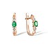 Золоті сережки  з діамантами та смарагдами - фото 1
