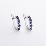 Срібні сережки з синт. сапфірами, 1796524