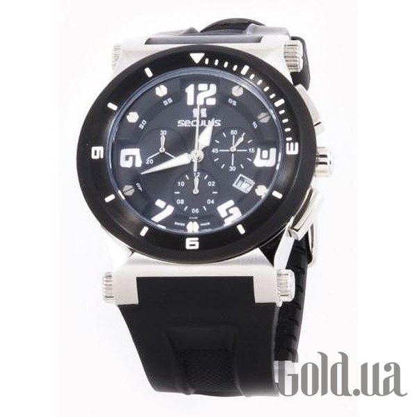 

Швейцарские часы Seculus, 4496.2.503 black, ss-ipb, silicon