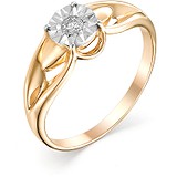 Золотое кольцо с бриллиантом, 1605549