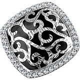 Женское серебряное кольцо с куб. циркониями и эмалью, 1611437