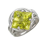 Женское серебряное кольцо с цитрином, 1618093
