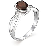 Женское серебряное кольцо с куб. циркониями и гранатом, 1645997