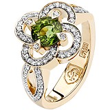 Женское золотое кольцо с бриллиантами и турмалином, 1685165