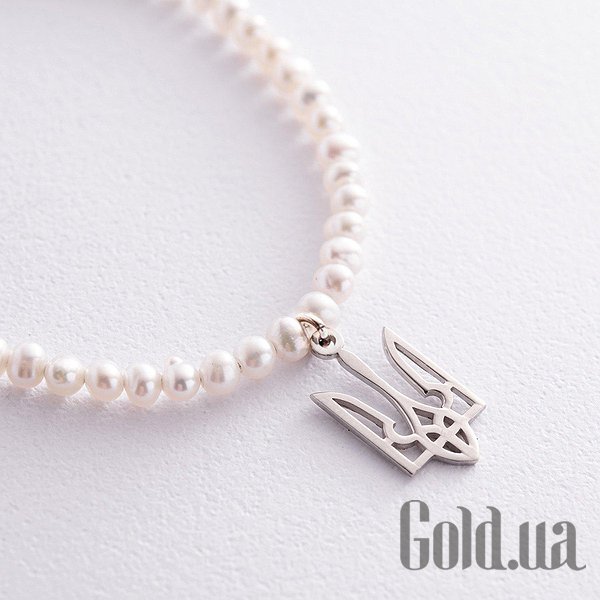 

Женские колье Украина, Серебряное колье с культив. жемчугом, 35