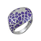 Женское серебряное кольцо с эмалью, 1515438