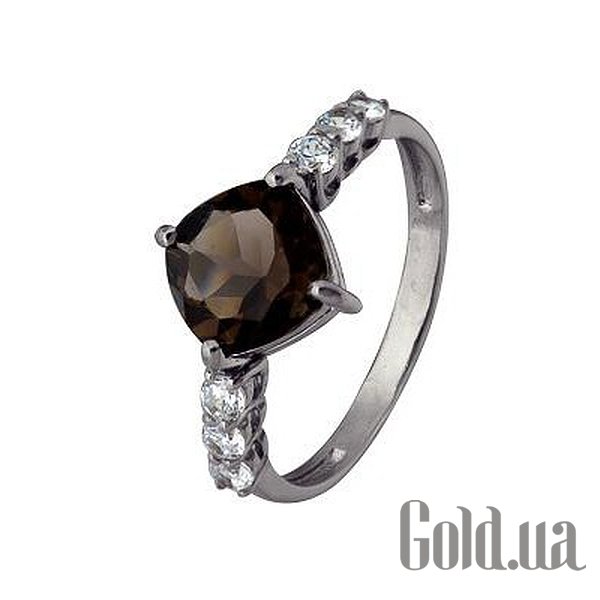 Купить Женское серебряное кольцо с куб. циркониями и раухтопазом