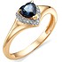 Золотое кольцо с бриллиантами и сапфиром - фото 1