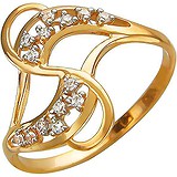 Женское золотое кольцо с куб. циркониями, 1613998