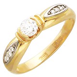 Золотое кольцо с куб. циркониями, 1615278