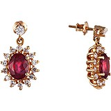 Золоті сережки з діамантами та рубінами, 1644206
