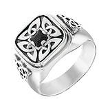 Мужское серебряное кольцо с куб. цирконием, 1675438