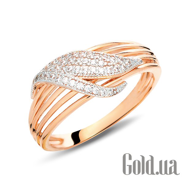 

Кольцо Украина, Женское золотое кольцо с куб. циркониями, 16.5