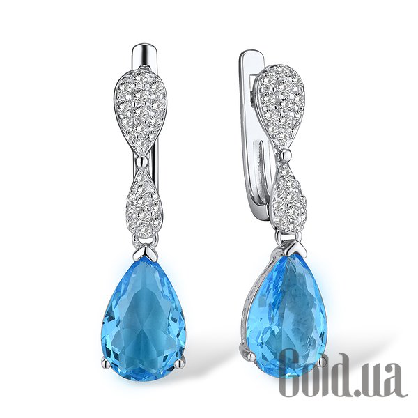 

Серьги с подвесками Lurie Jewelry, Серебряные серьги с хрусталем и куб. циркониями