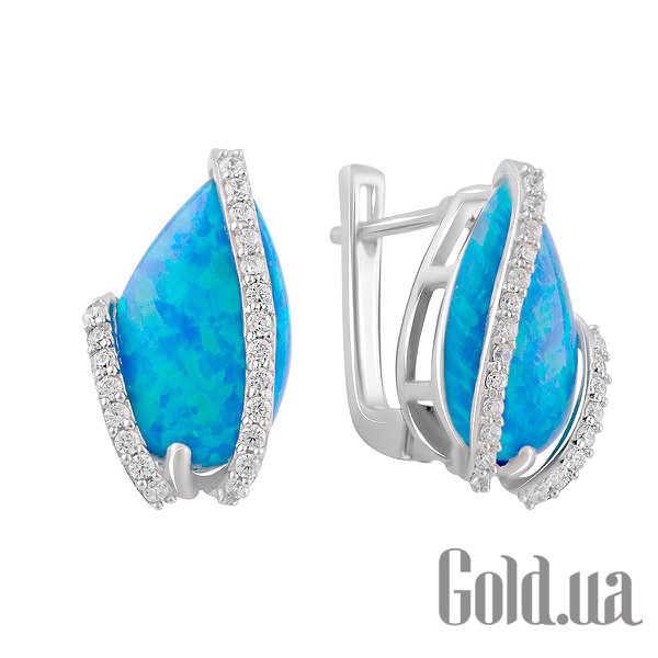 

Серьги Fresh Jewelry, Серебряные серьги с куб. циркониями и опалами