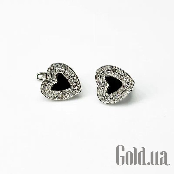 

Серьги Silvex925, Серебряные серьги с куб. циркониями и ониксами