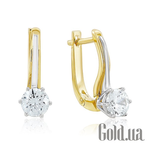 

Серьги Украина, Золотые серьги с цирконием Swarovski Zirconia