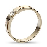 Золотое обручальное кольцо с бриллиантом, 1605551