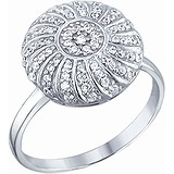 Женское серебряное кольцо с куб. циркониями, 1636271