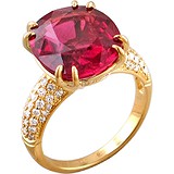 Женское золотое кольцо с бриллиантами и турмалином, 1638575