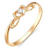 Золотое кольцо с бриллиантом, 1646767