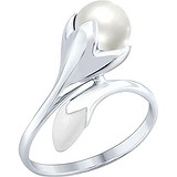SOKOLOV Женское серебряное кольцо с культив. жемчугом, 1654447