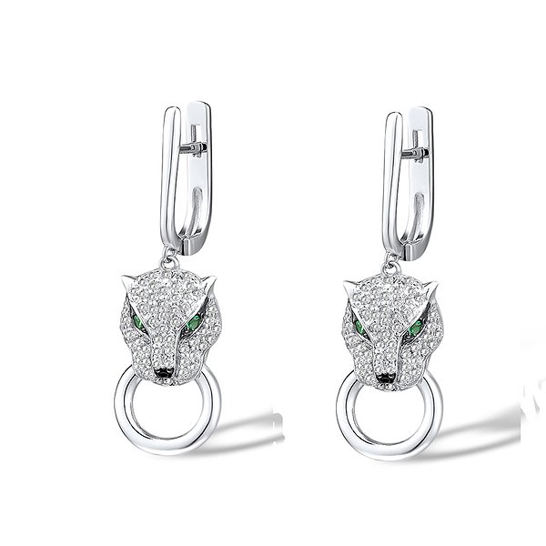Серебряные серьги со шпинелью и куб. циркониями