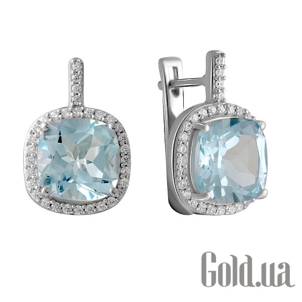 

Серьги Fresh Jewelry, Серебряные серьги с топазами и куб. циркониями