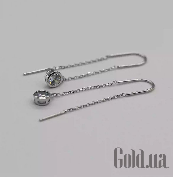 

Серьги с подвесками Silvex925, Серебряные серьги с куб. циркониями