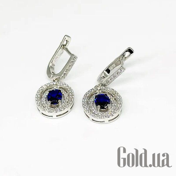 

Серьги с подвесками Silvex925, Серебряные серьги с куб. циркониями