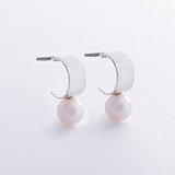 Серебряные серьги с культив. жемчугом, 1796527