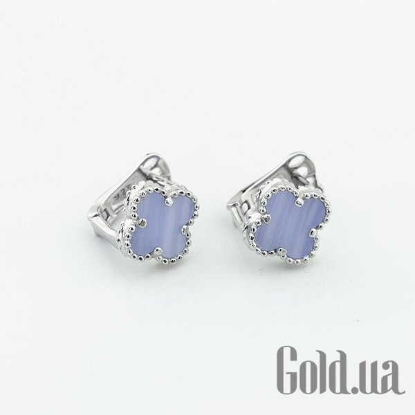 Серебряные серьги с синт. халцедонами DIA3203225