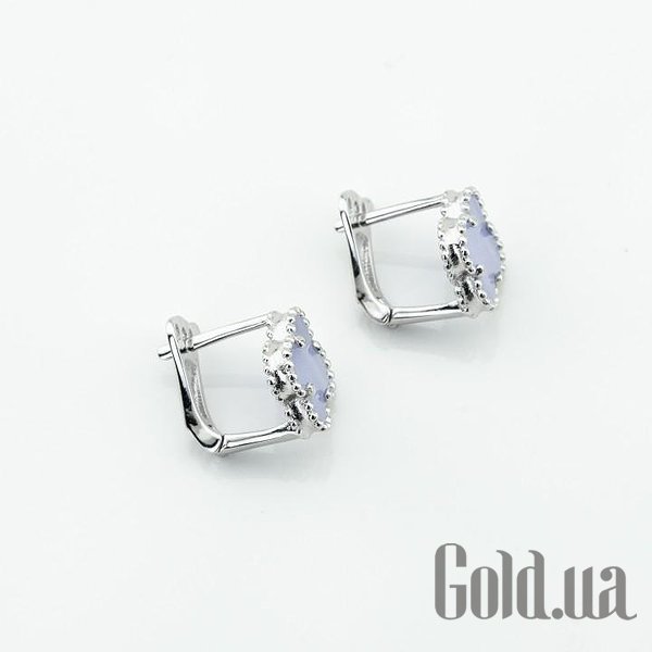 Серебряные серьги с синт. халцедонами DIA3203225 – изображение 2