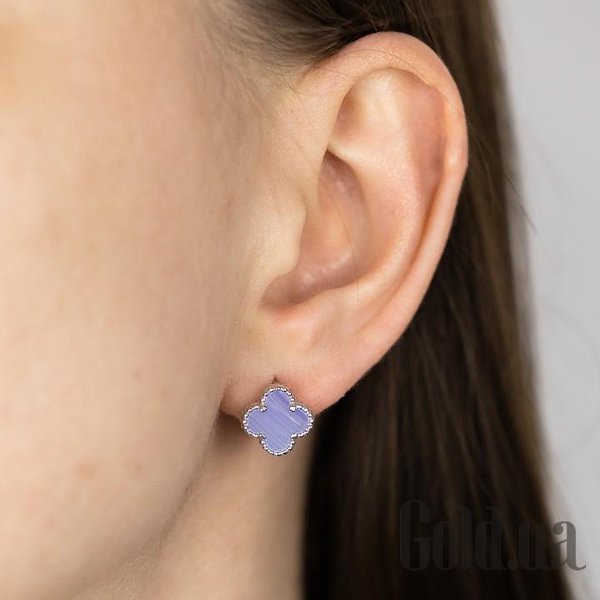 Серебряные серьги с синт. халцедонами DIA3203225 – изображение 3