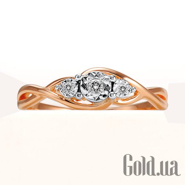 Каблучка Lurie Jewelry Золота каблучка з діамантами, 17.5