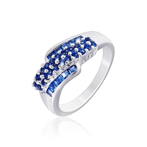 Женское серебряное кольцо с куб. циркониями