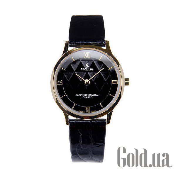 

Швейцарские часы Seculus, 1610.1.106 black, pvd, black leather