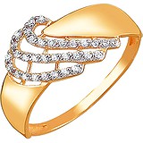 Женское золотое кольцо с куб. циркониями, 1608880