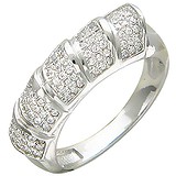 Женское серебряное кольцо с куб. циркониями, 1611440