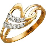 Женское золотое кольцо с куб. циркониями, 1614000