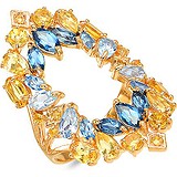 Женское золотое кольцо с топазами и цитринами, 1635504