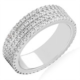 Серебряное обручальное кольцо с куб. циркониями, 1665456