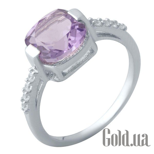 

Женские кольца Fresh Jewelry, Женское серебряное кольцо с аметистом и куб. циркониями, 17