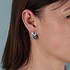 Серебряные серьги с синт. рубинами и куб. циркониями - фото 3